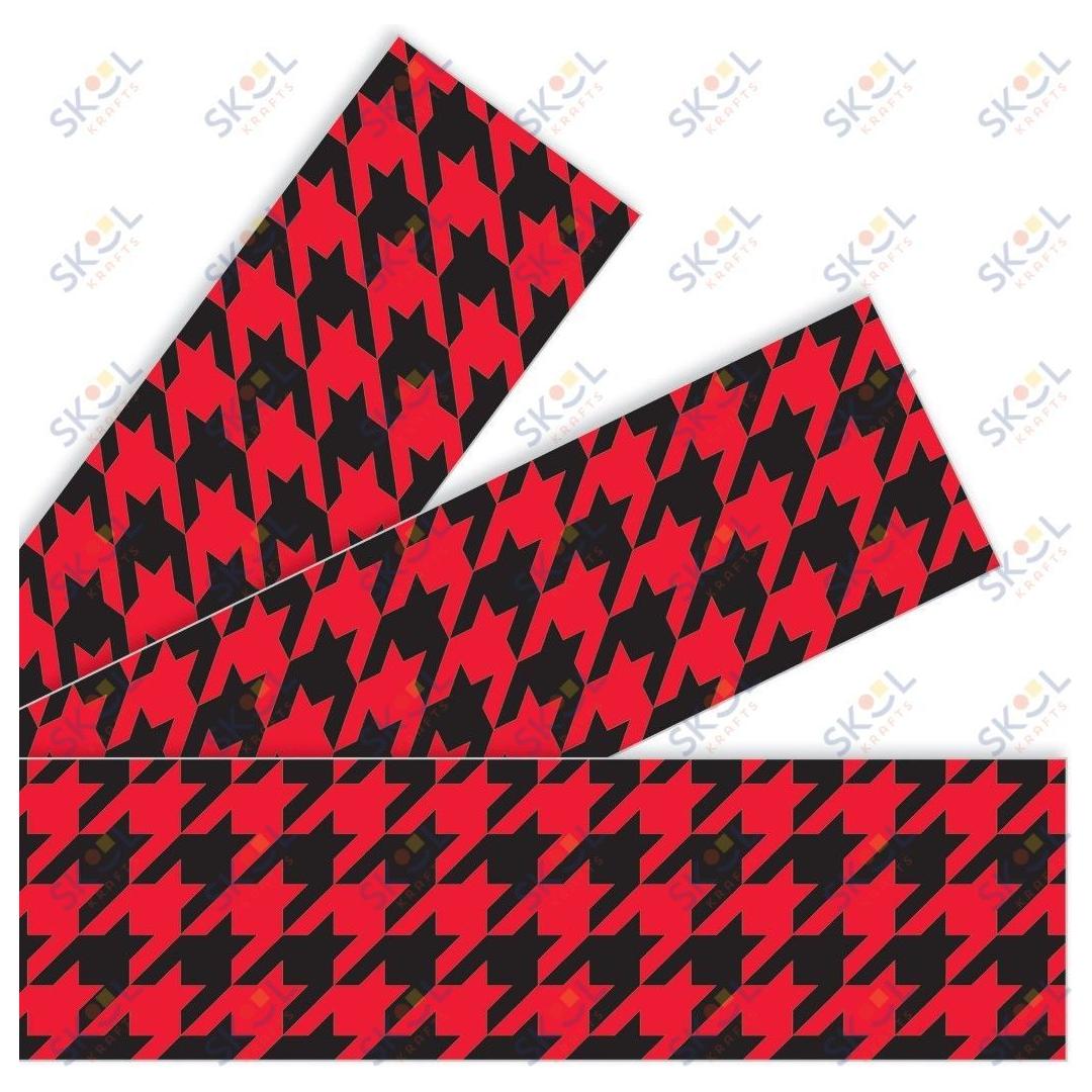 Houndstooth Red Borders 2 3/4in x 35 3/4ft 12/pk (Discontinued)