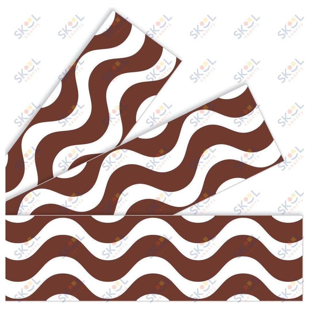 Wavy Chocolate Borders 2 3/4in x 35 3/4ft 12/pk (Discontinued)