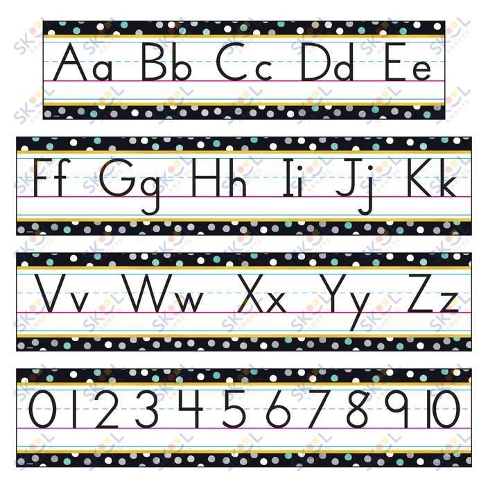 Alphabet Mini Bulletin Board Set Durable & Reusable Paper 5 1/2in x 12ft 6/pk