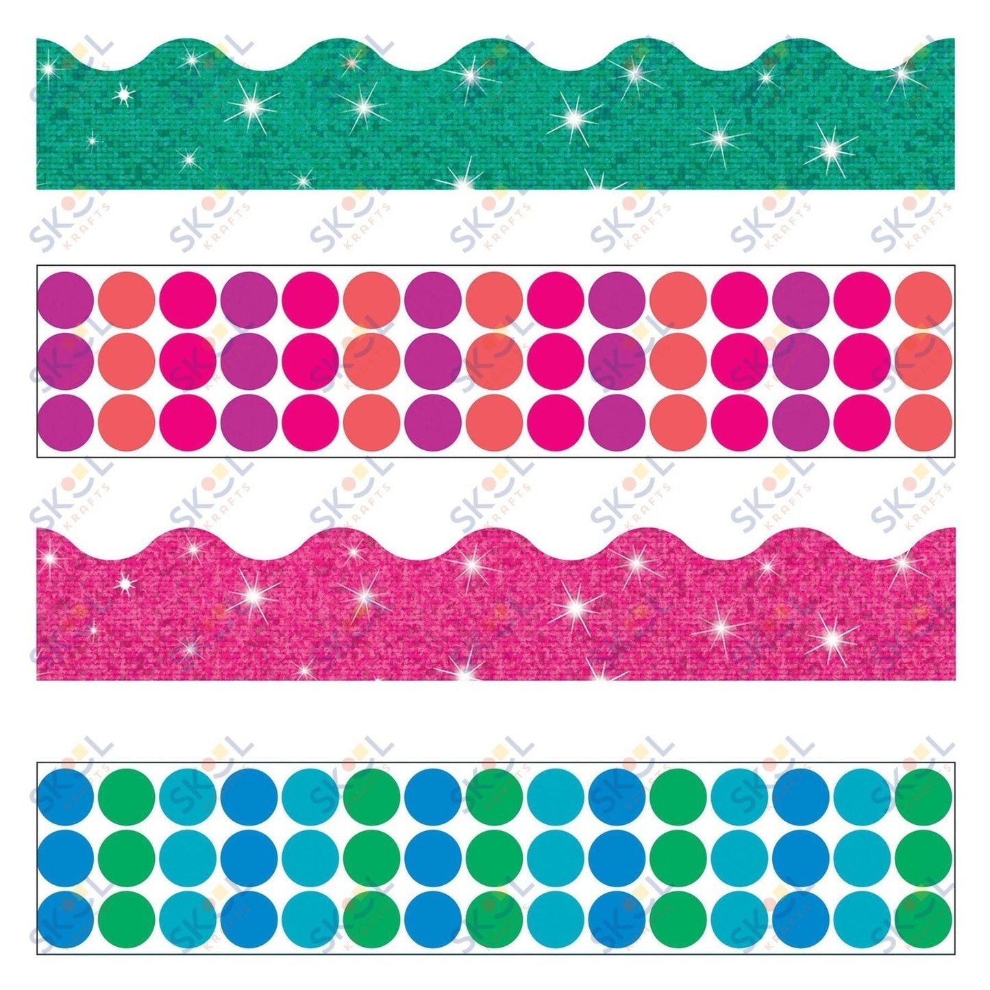 Dots 'n Glitz Borders Variety Pack 136 1/2ft 1/pk (discontinued)