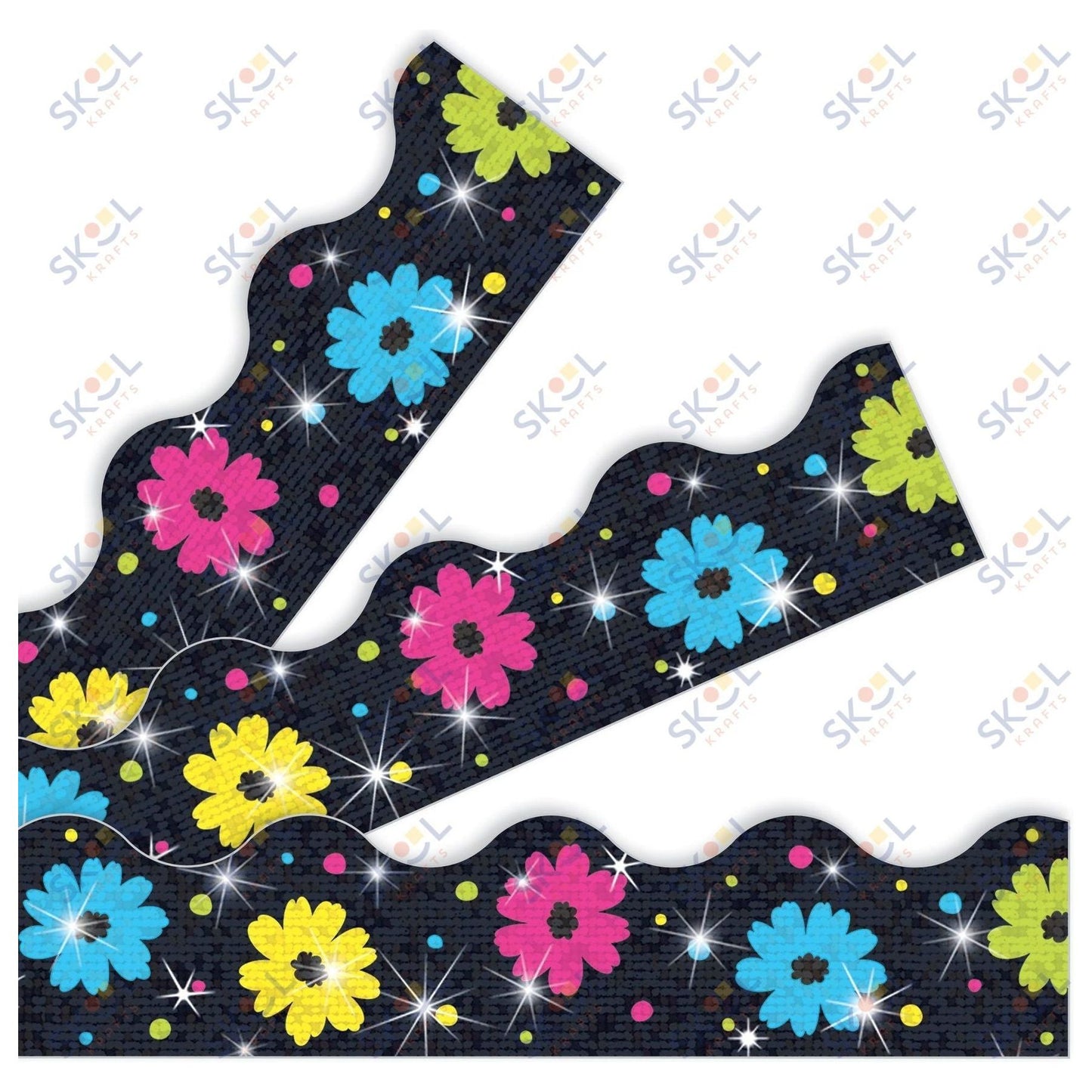 Daisy Delight Sparkle Plus Borders 2 1/4in x 32 1/2ft 12/pk