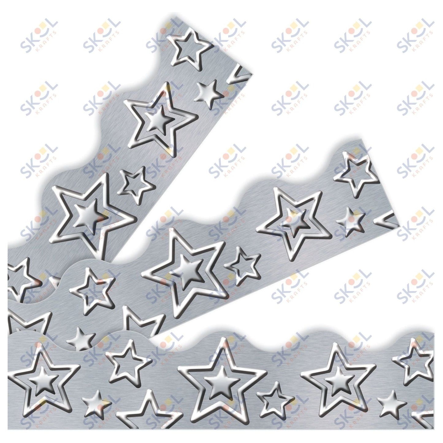 Silver Stars Trimmers 2 1/4in x 39ft 12/pk