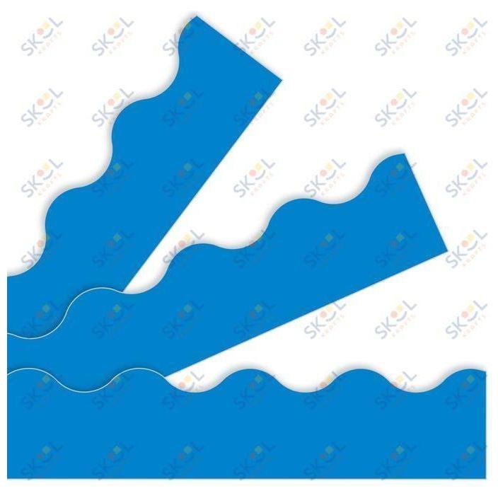 Solid Color Scalloped Borders (Blue)
