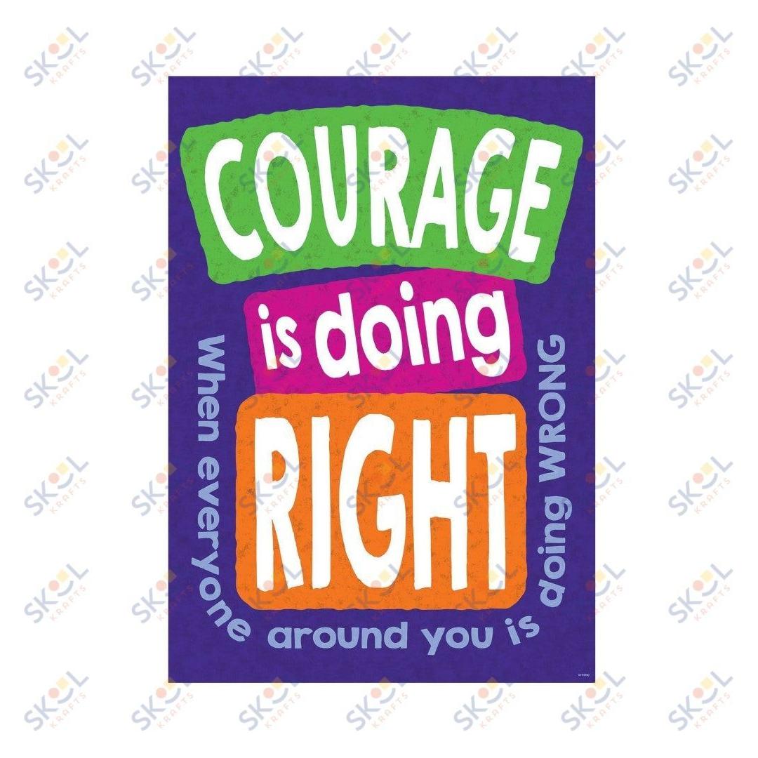 "Courage is doing Right when..." Poster Durable & Reusable Paper 13 3/8" x 19" 1pc
