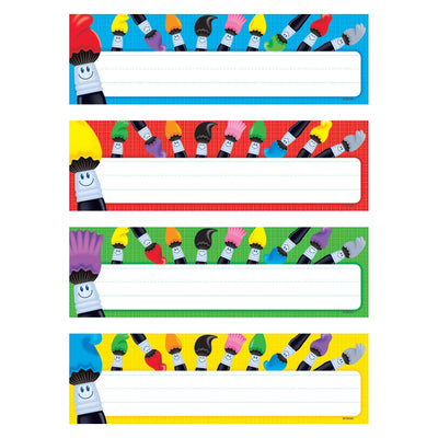 Colortime Paintbrushes Name Plates Variety Pack 2 7/8" x 9 1/2" 32/pk