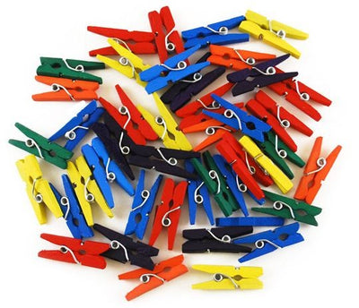 1" Mini Clothespins Colored 45/pk