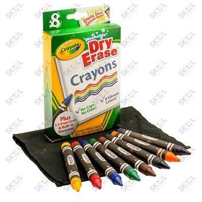 Dry Erase Crayon Assorted Colors Washable