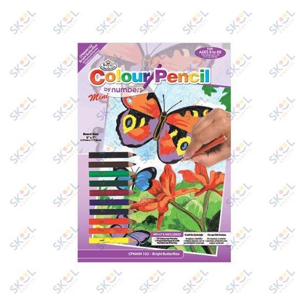 Bright Butterflies Mini Pencils Color by Number
