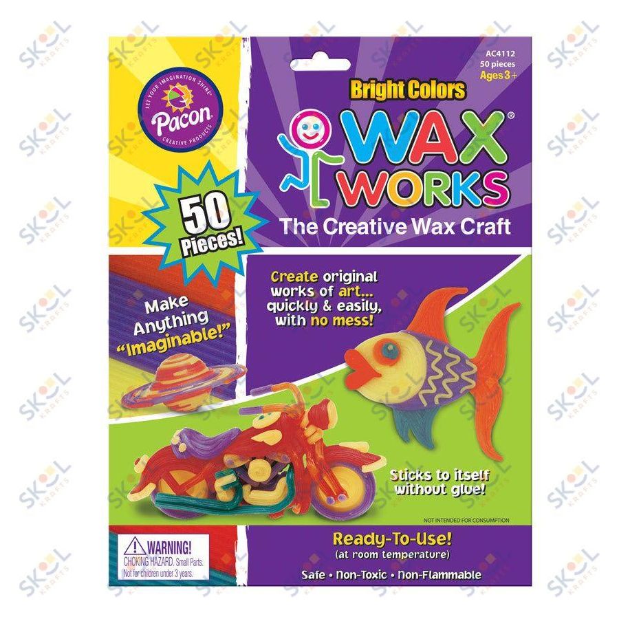 Wax Works Bright Hues Assorted, 10", 50 Pieces