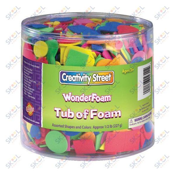 Craft Tub, Foam Shapes, Assorted Sizes, 1/2 lb.