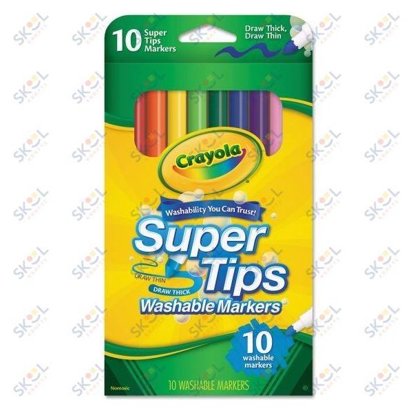 Crayola Washable Super Tips Markers Assorted 10/pk