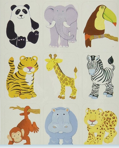 Giant Jungle Animals Stickers 1 5/16" X 1 3/4" 36/pk