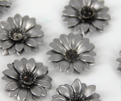 Silver Flower Candle Base 27/pk