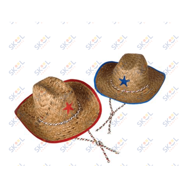 Straw Sheriff Cowboy Hat Kid Size 1/pk 22"