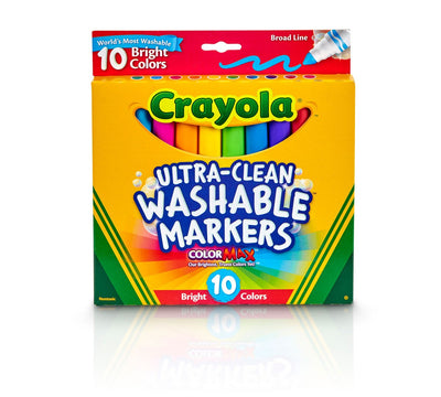 Crayola Broad Line Washable Markers Bright Colors 10/pk