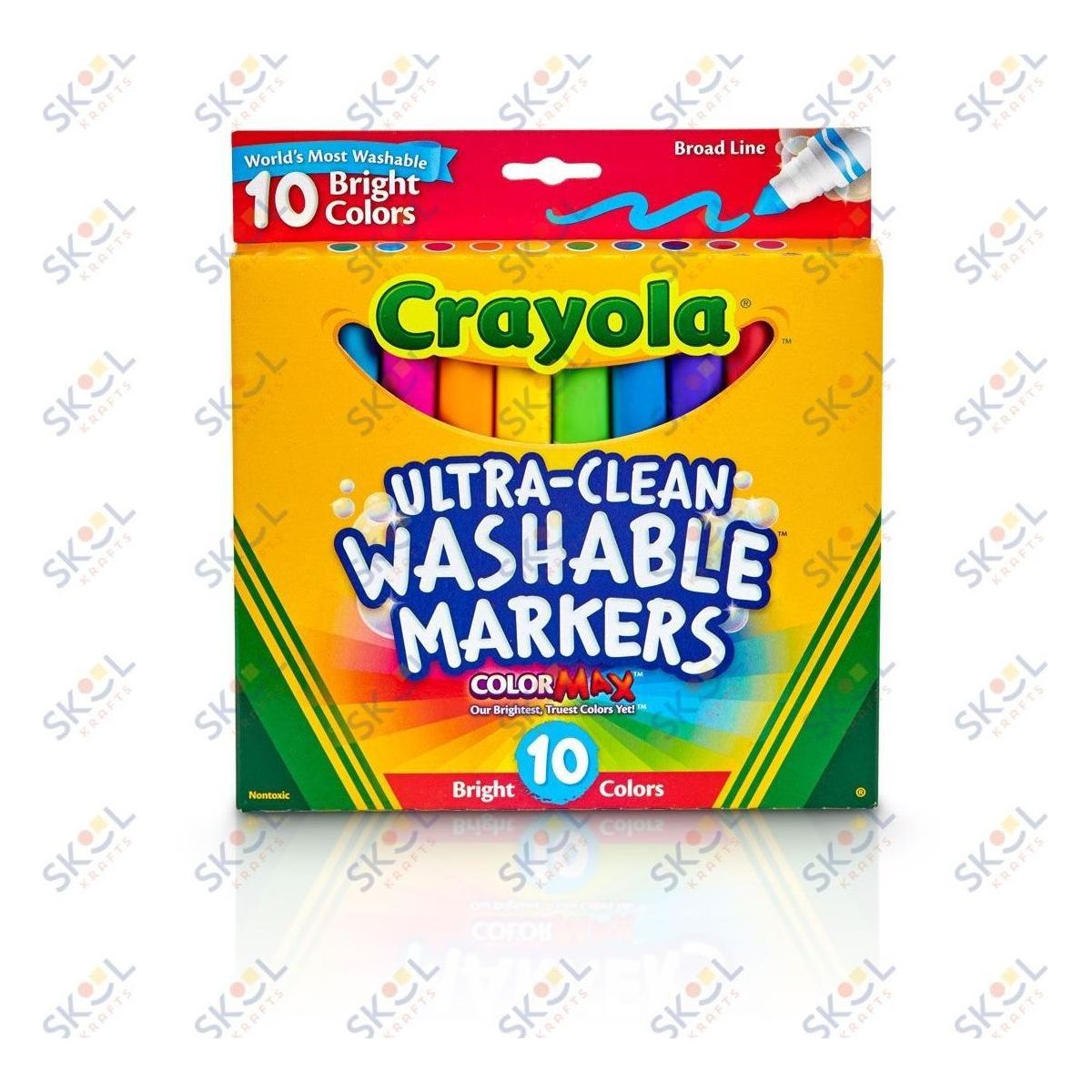 Crayola Broad Line Washable Markers Bright Colors 10/pk