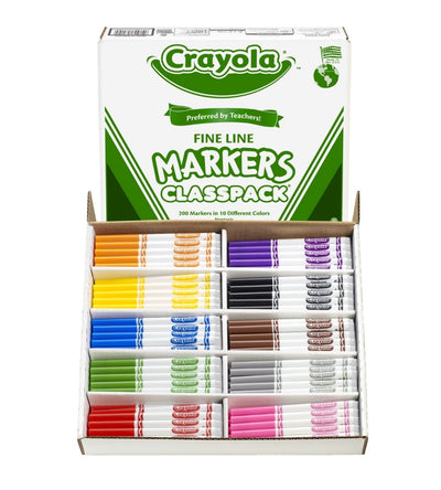 Crayola Fine Tip Marker Classpack Assorted Colors 200/pk