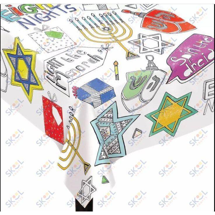 Chanukah DIY Coloring Paper Tablecloth