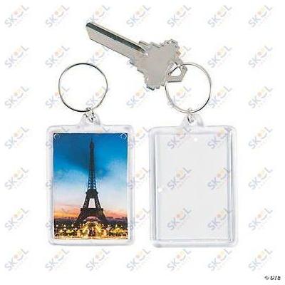 Paris Theme Picture Frame Keychains 12/pk 2.25"