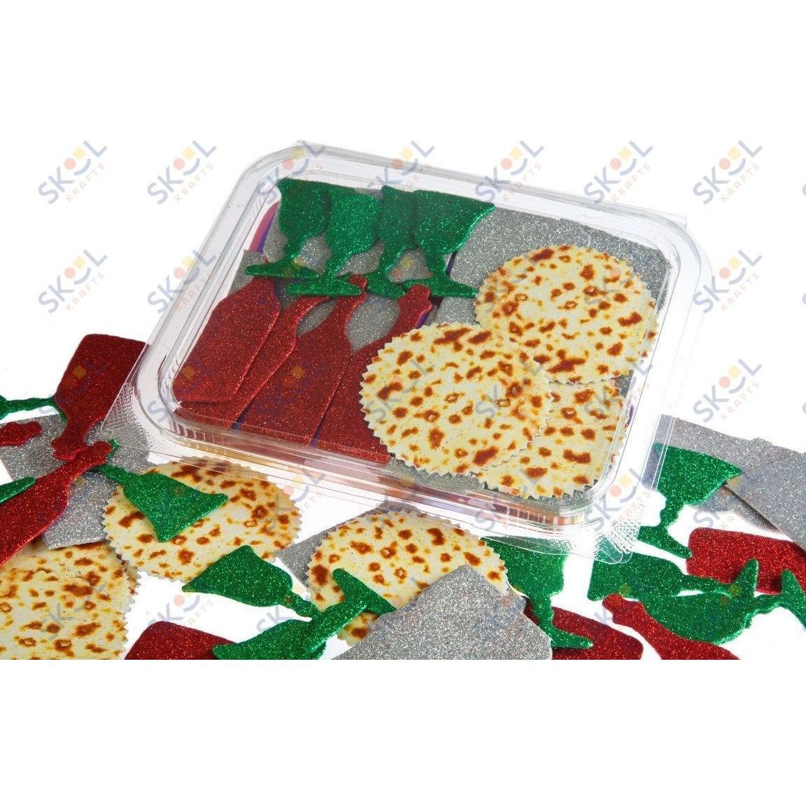 Sparkling Foam Seder Set Aprox. 2 1/2" 10 Sets (Limited Stock)