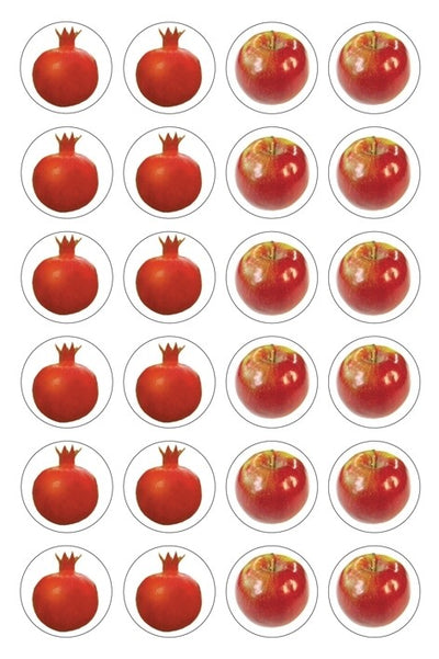 Red Apple and Pomegranate Stickers