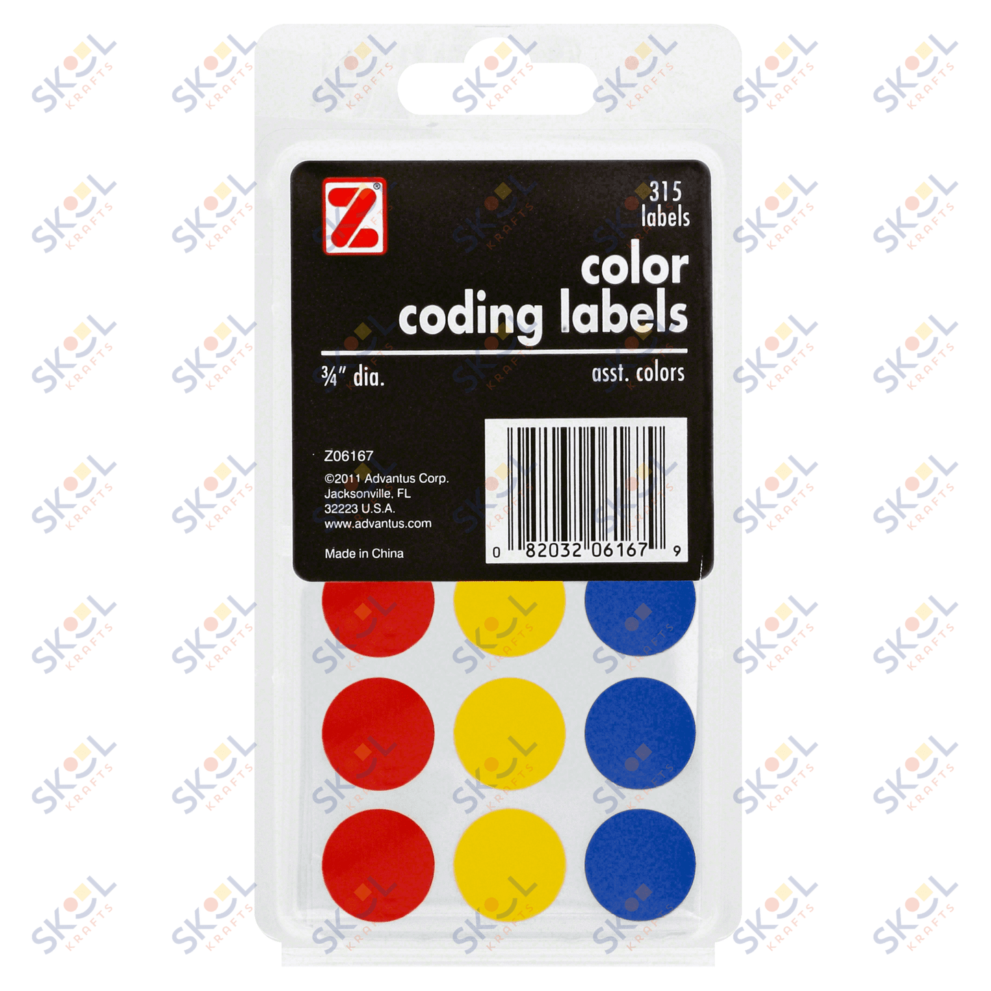 Color Coding Assorted Labels 3/4" 315/pk