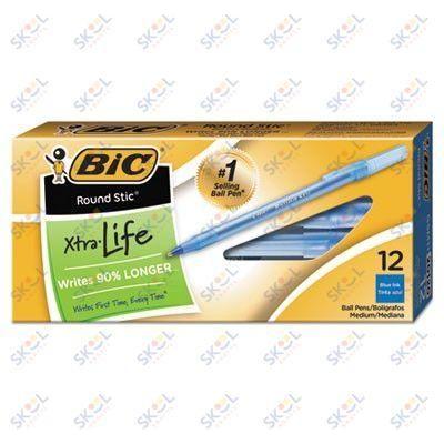 Round Stic Fine Ballpoint pen 12/pk (Blue)