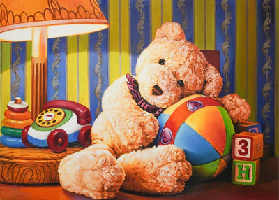 Teddy Bear Cuddling, 500 Piece Puzzle