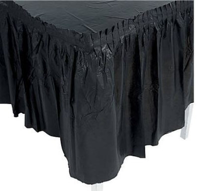 Black Plastic Pleated Table Skirts 29" x 14 ft.