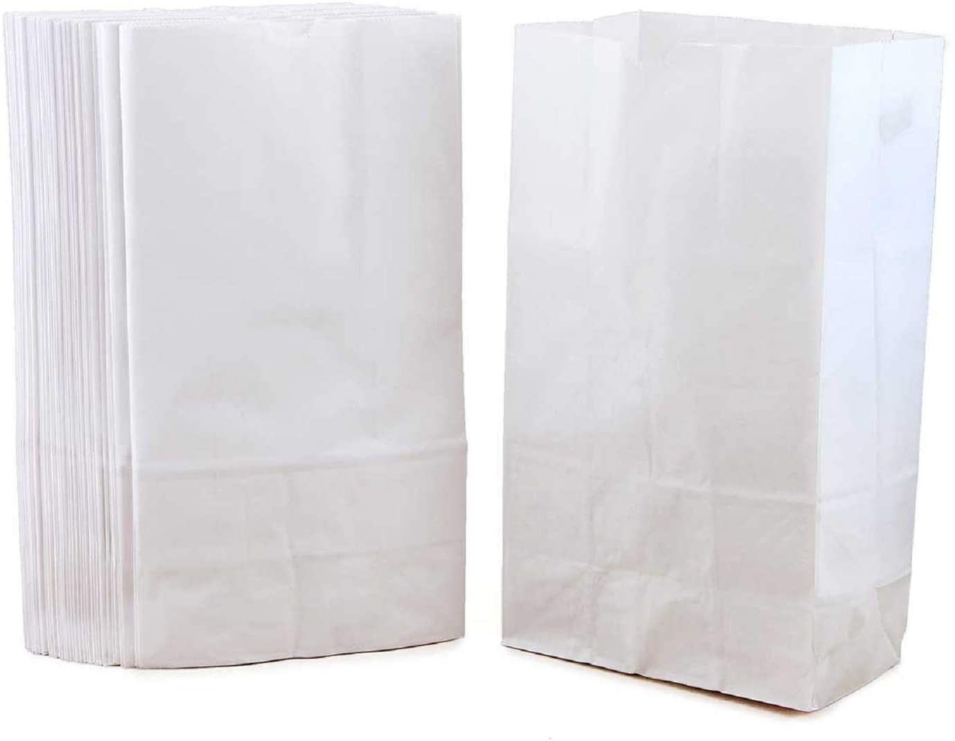 Gusseted Paper Bags White