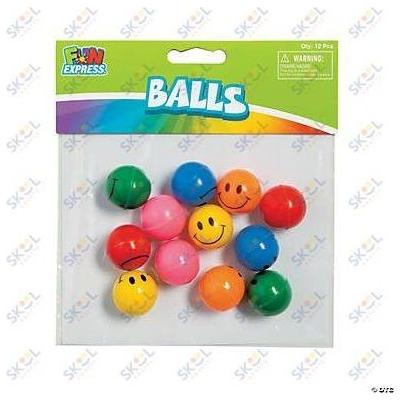 Smile Face 1" Bouncing Balls 12/pk