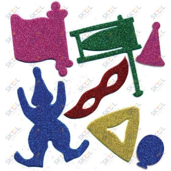 Sparkle Purim Foam Shapes 56/pk