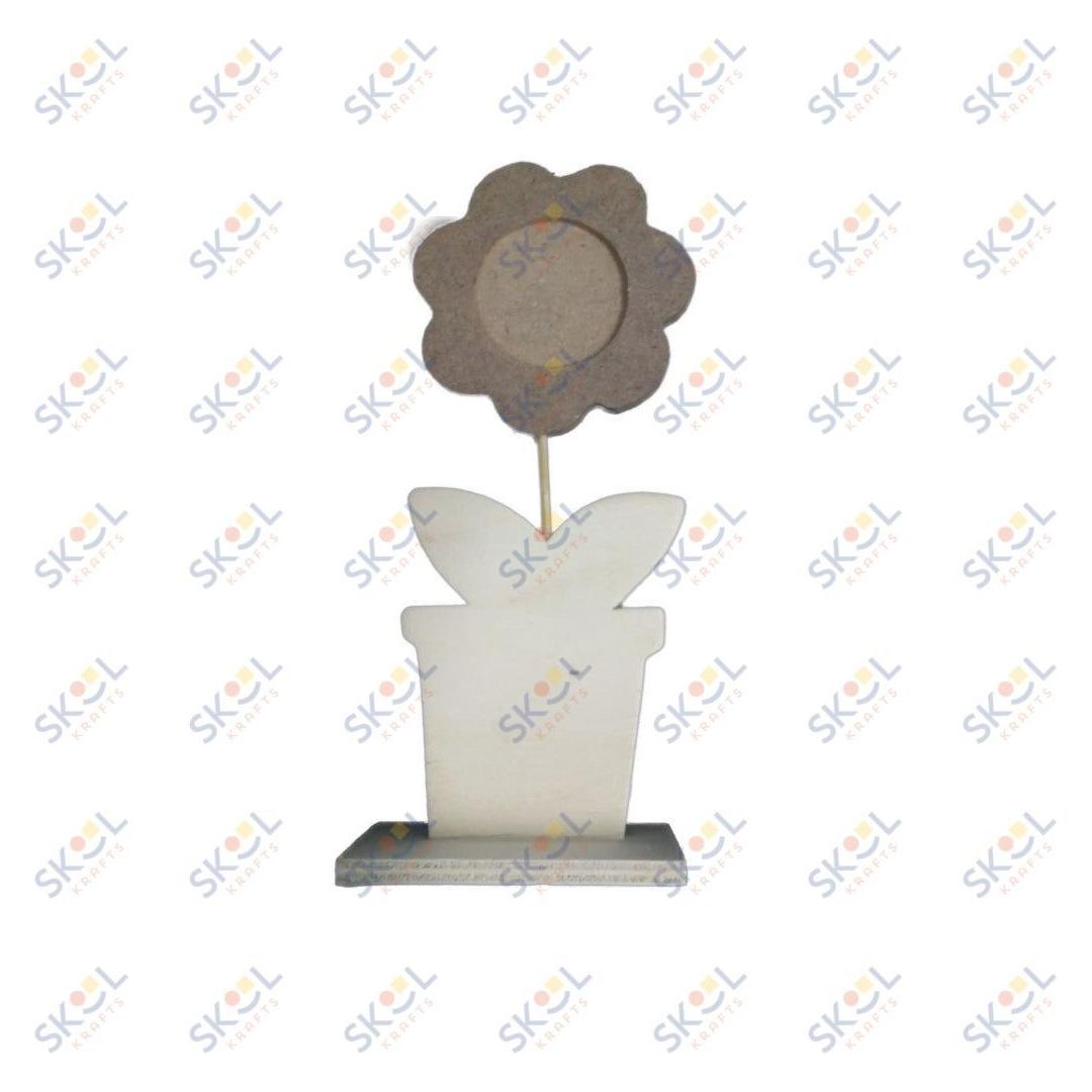 Wooden Plant Flower Photo Frame 6 1/4"