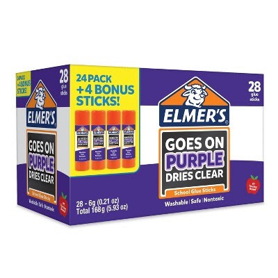Elmers Washable Glue Purple 28/pk .21oz