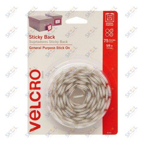 Velcro Coin White 1/2" 75/pk