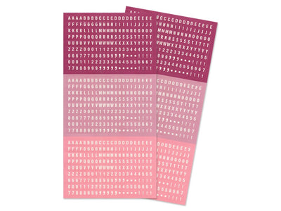 Mini Font Craft Stickers Pink 2 Sheets