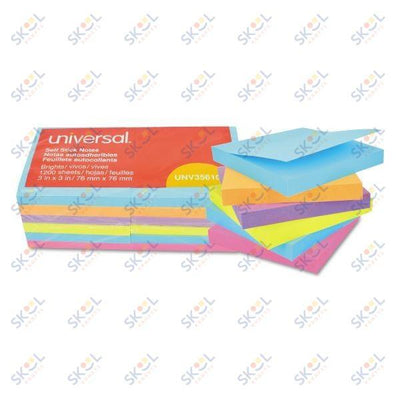 Sticky Notes 3 x 3, Assorted Bright Colors, 100-Sheet, 12/PK