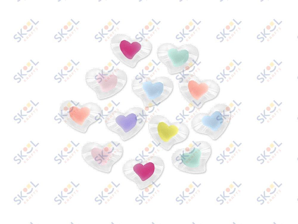 Fashion Acrylic Multi Pack Heart Beads