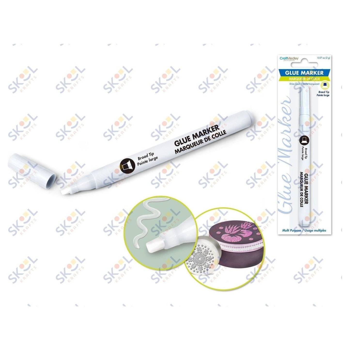 Glue Marker Transparent Broad Tip