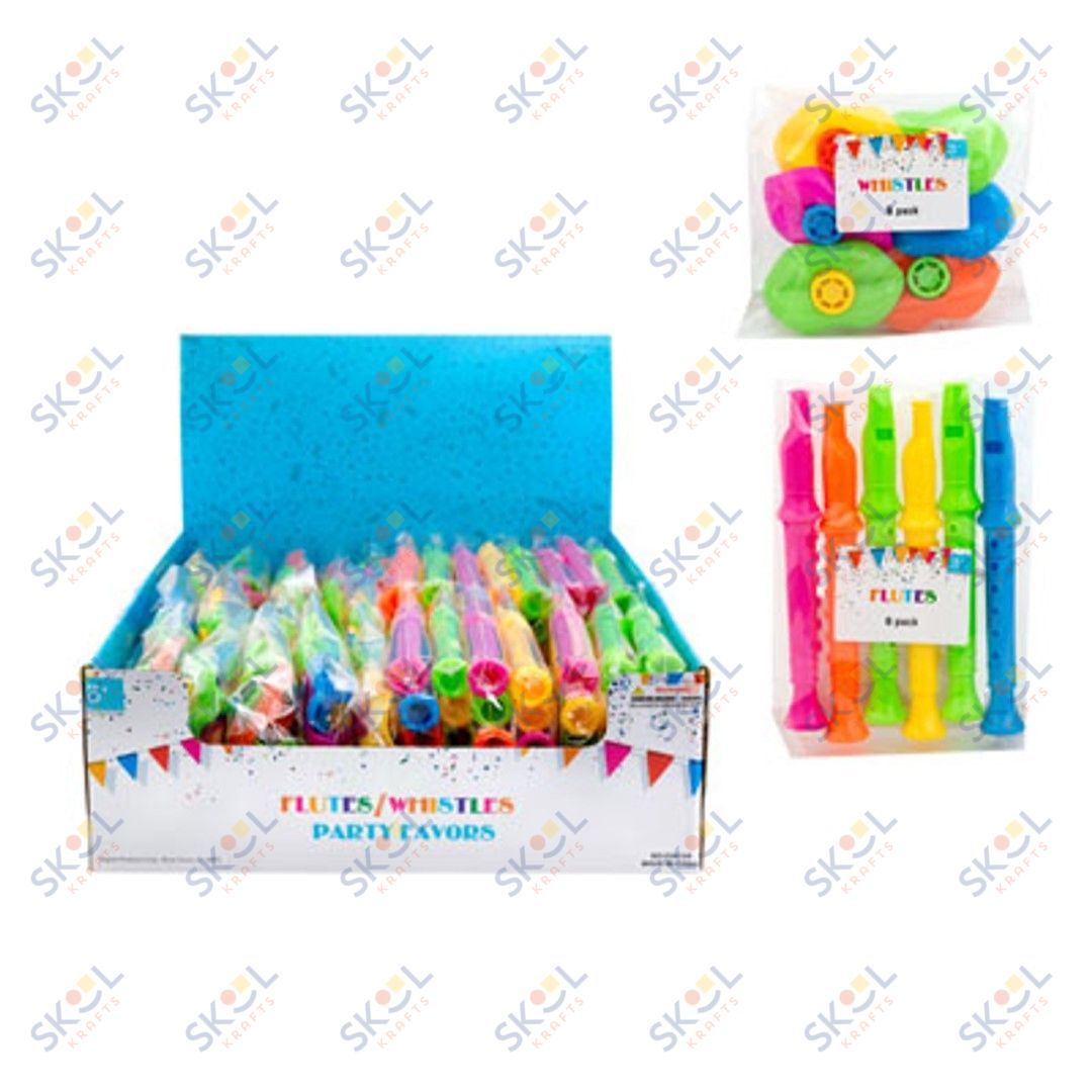 Flute and Mouth Whistles 6/pk from each