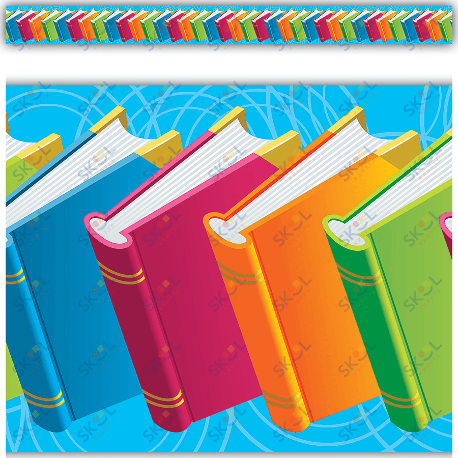 Books Straight Border Trim 3" x 35" 12/pk