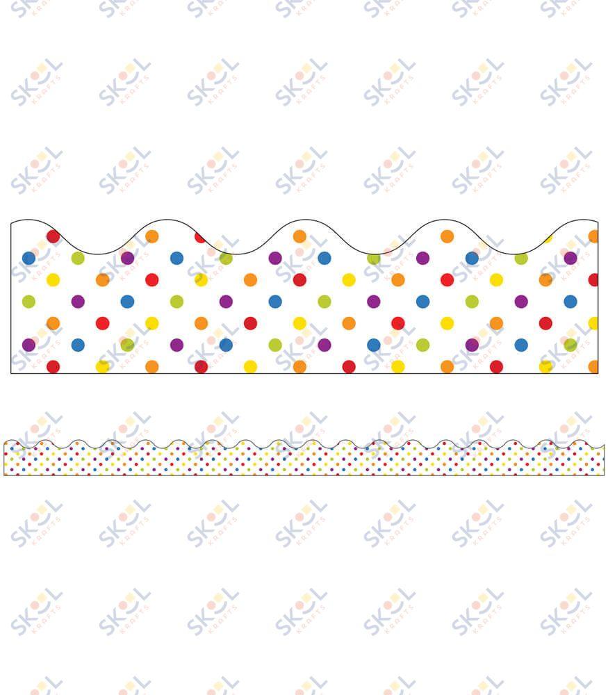 Rainbow Dots Scalloped Bulletin Board Borders