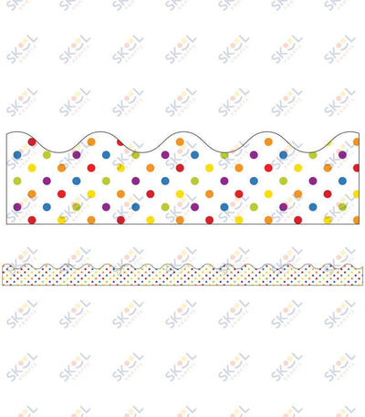 Rainbow Dots Scalloped Bulletin Board Borders