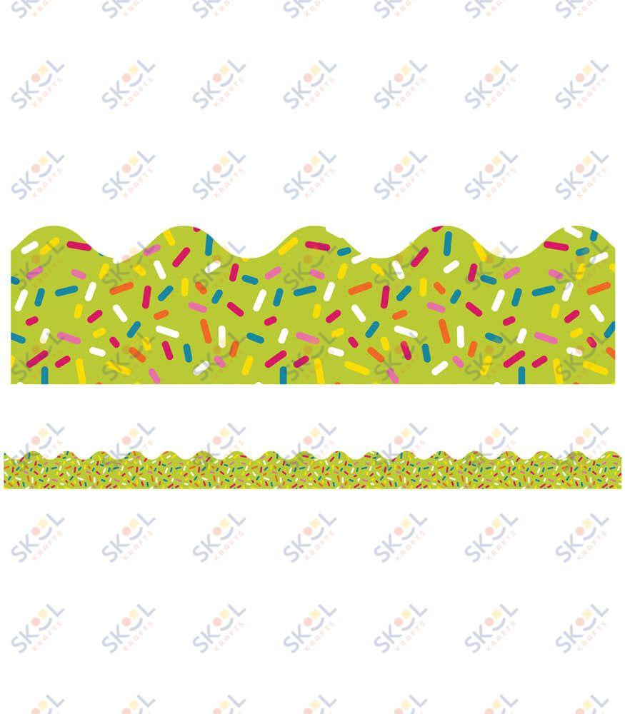 Lime Sprinkles Scalloped Bulletin Board Borders