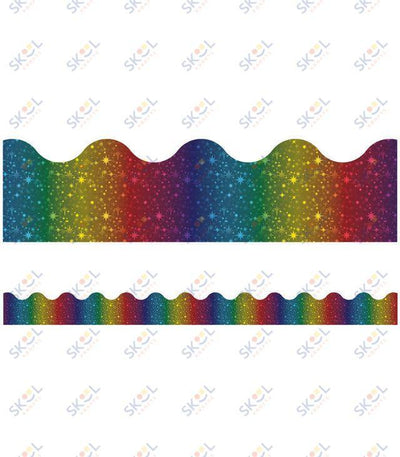 Rainbow Foil Scalloped Bulletin Board Borders