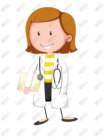 Girl doctor mascot 24x28