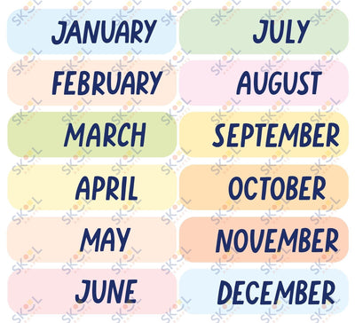 colorful months of the year muted 24x21.82 in