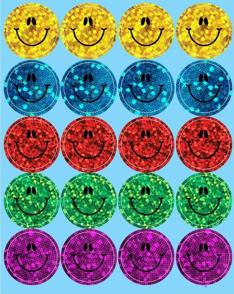 Smiley Face Dazzle Stickers 80/pk