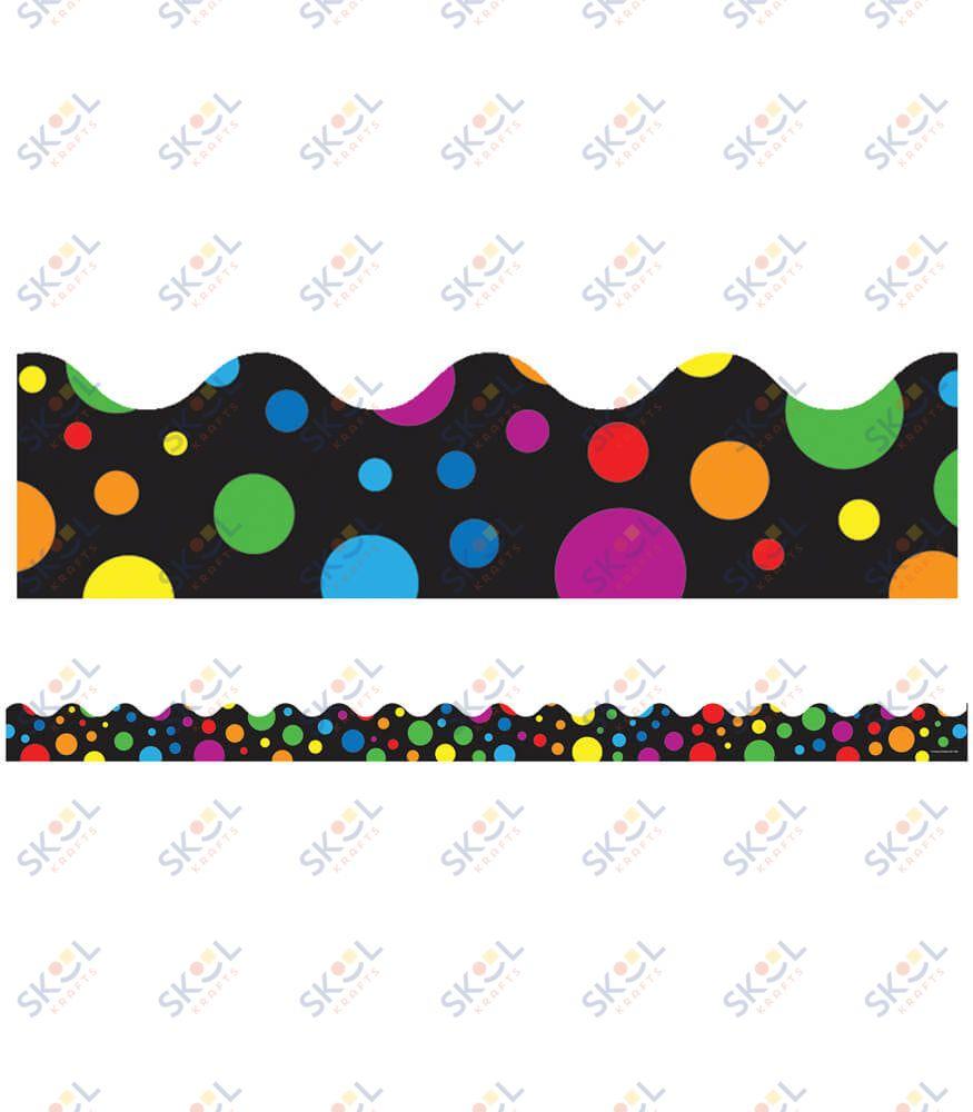 Big Rainbow Dots Scalloped Bulletin Board Borders