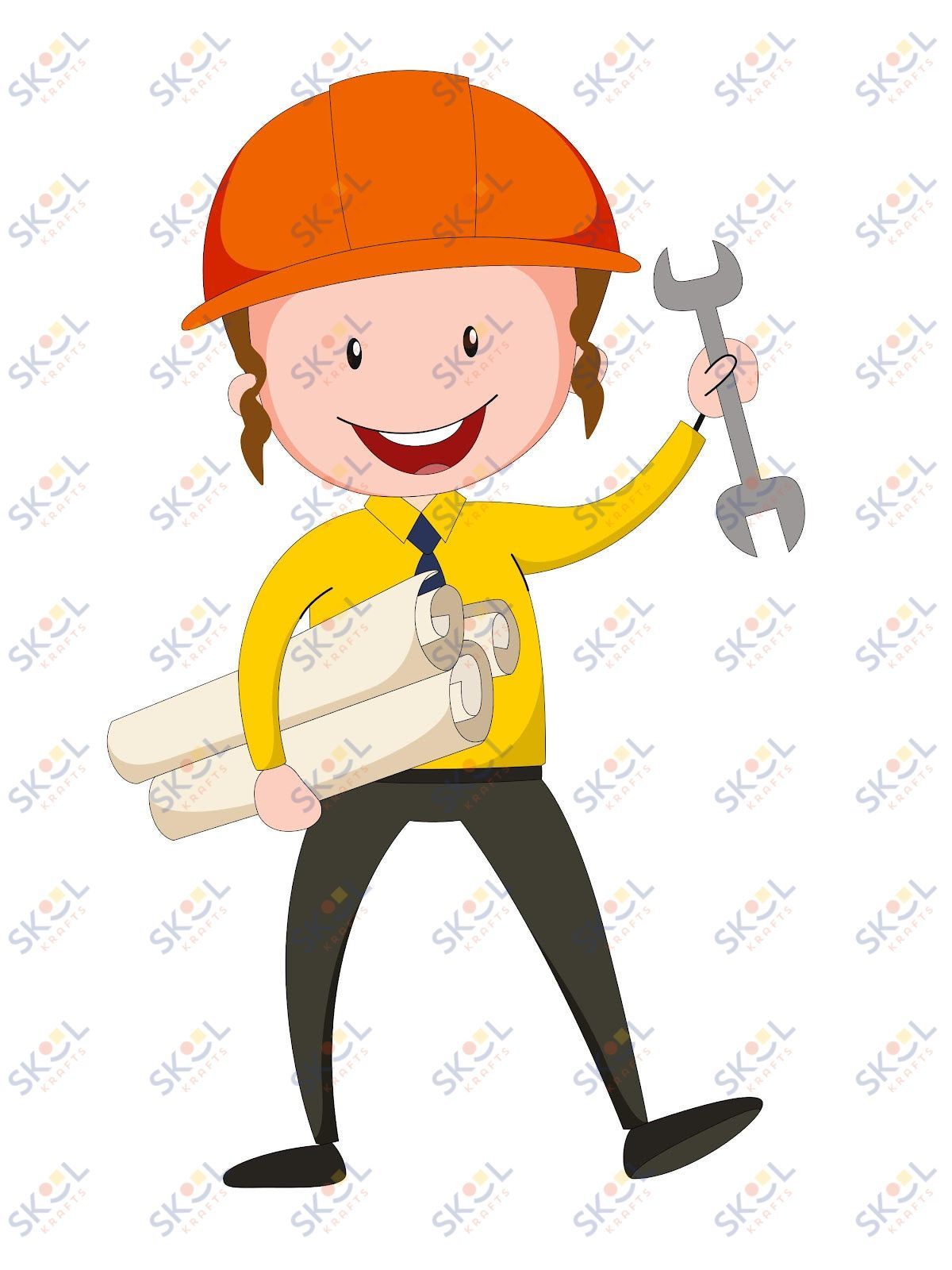 Boy construction mascot 24x28